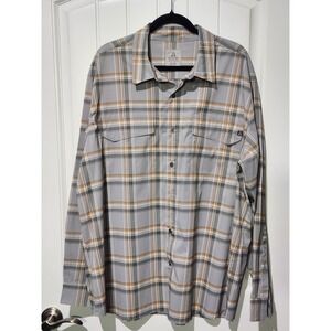 ASCEND XXL Ripstop Performance Long Sleeved Button Up Plaid Hiking Shirt Gorpcor